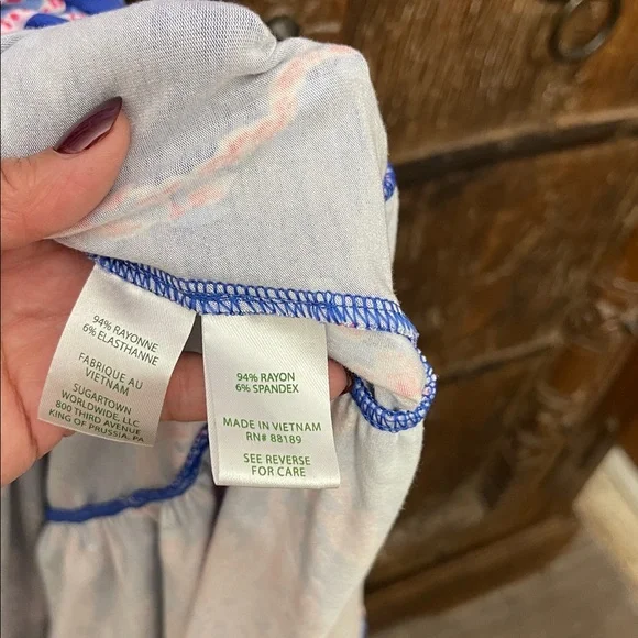 Lilly Pulitzer Madsen Midi Dress Borealis Blue Swim On Over Size XS - Picture 10 of 10